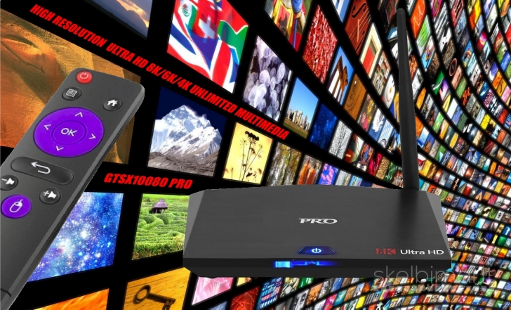 NAUJAS! PRO 8K ULTRA HD TV-BOX+VIRŠ 1000 GOOGLE TV KANALŲ NEMOKAMAI! 