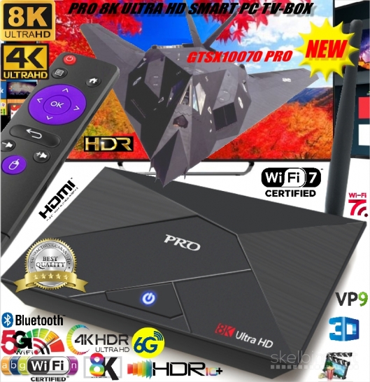 PRO 8K ULTRA TV-BOX+VIRŠ 1000 GOOGLE TV KANALŲ NEMOKAMAI! 