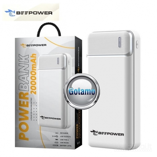 20000mAh BeePower išorinė baterija akumuliatorius (Power Bank)