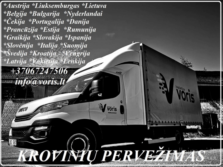 Kroviniu Pervezimas | Dirbame 24/7  LIETUVA-EUROPA-LIETUVA www.voris.lt