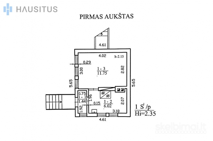 PARDUODAMAS JAUKUS IR TVARKINGAS 39,17 KV. M. MŪRINIS SODO NAMAS