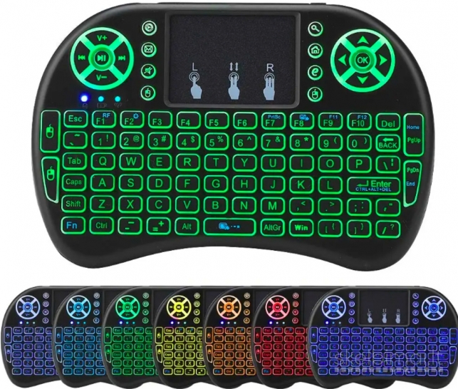 NAUJA MINI KLAVIATŪRA SU RGB APŠVIETIMU+JUTIKLINIU KILIMĖLIU "TOUCHPAD"+PELĖ..