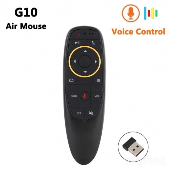 G10 AIR MOUSE-ORO PELĖ+VALDYMAS BALSU+UNIVERSALUS NUOTOLINIO VALDYMO PULTAS