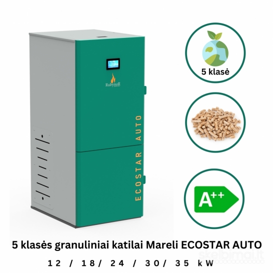 5 klasės granuliniai katilai Mareli Systems Ecostar Auto