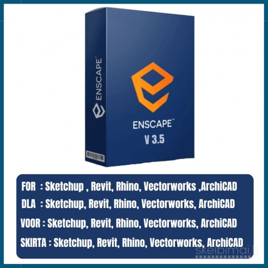 Enscape V3.5, skirta Sketchup, Rhino, Vectorworks, Archicad