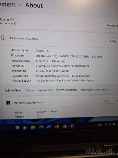 Dell Latitude 5480. i5-6200U.