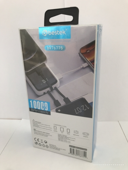 Power Bankas 10000mah Bestek su Led