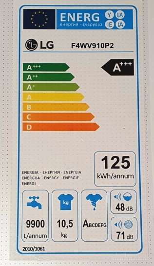 SKALBIMO MAŠINA SU GARŲ FUNKCIJA  LG F4WV910P2  10,5kg