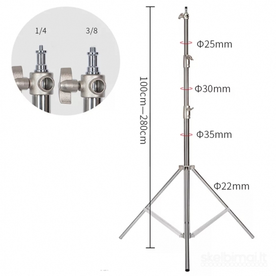  Stovas 280cm lazeriui, softbox 