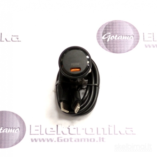 Type-C auto kroviklis 20W Borofone su Type-C į Apple Lightning laidu 1 metro