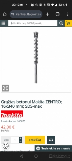 Parduodu grąžtus betonui 