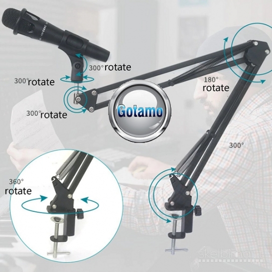 Prie stalo tvirtinamas laikiklis mikrofonui Long Arm WWW.GOTAMO.LT