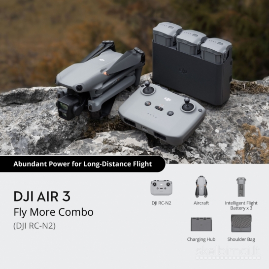 Dji Air 3 fly More Combo (RC N2) Akcija 1079 €