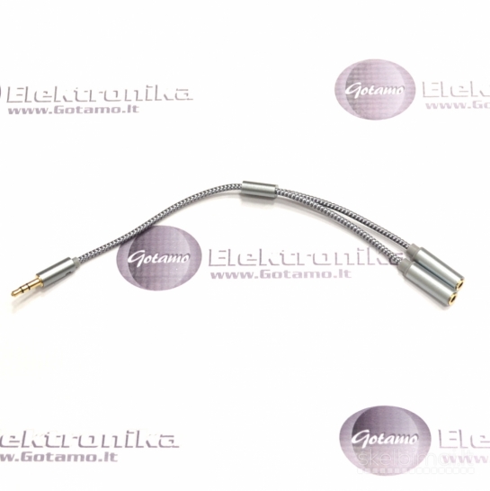 AUX 3.5mm į 2 AUX 3.5mm lizdus laidas jungtis WWW.GOTAMO.LT