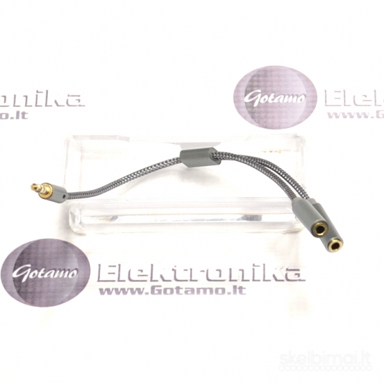 AUX 3.5mm į 2 AUX 3.5mm lizdus laidas jungtis WWW.GOTAMO.LT