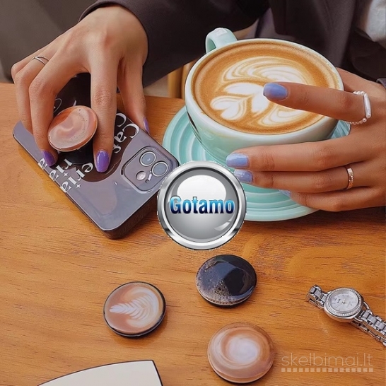 Pop Socket Kava Juoda klijuojami laikikliai telefonui WWW.GOTAMO.LT