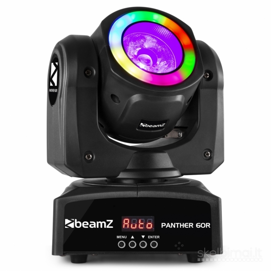 BeamZ Panther 60R LED Beam judanti galva su LED žiedu