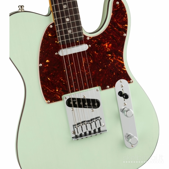 Fender American Transparent Surf Green RW Electric Guitar with Case