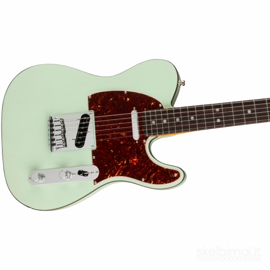 Fender American Transparent Surf Green RW Electric Guitar with Case