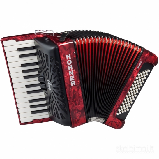 Hohner Bravo II 60 Silent Key Accordion, Red