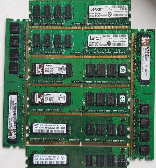 Stacionaru:RAM : DDR1; DDR2; DDR3.....ir SO SD RAM DIMM...HDD--SATA ir CPU