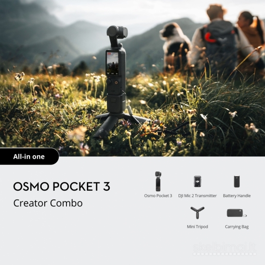 Dji Osmo Pocket 3 Creator Combo 679€ +DOVANA Turime vietoje 