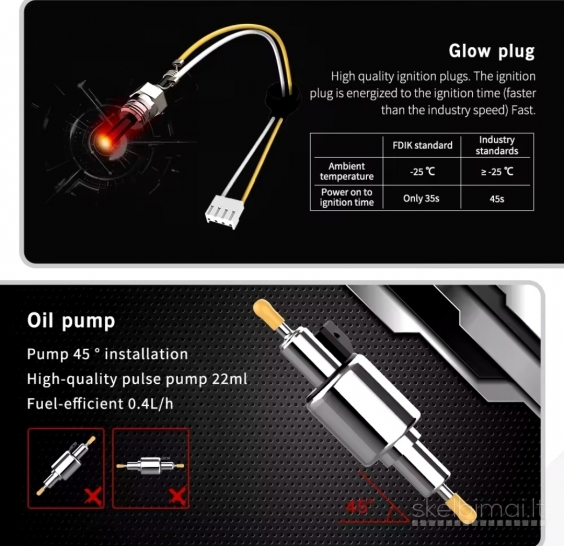 NAUJAS dyzelinis šildytuvas Fdik su 220v adapteriu !