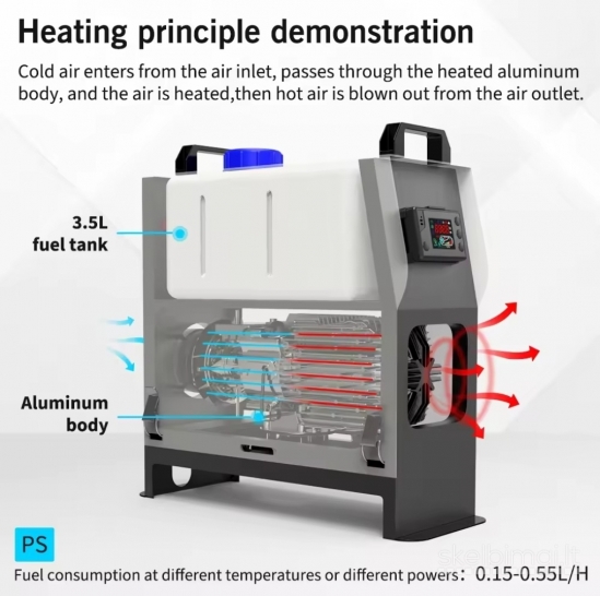 NAUJAS dyzelinis šildytuvas Fdik su 220v adapteriu !
