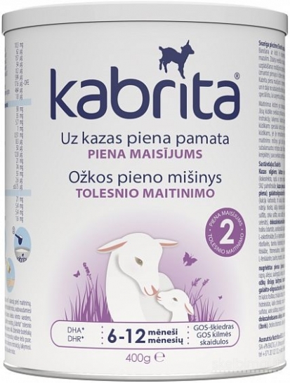 Kabrita 2 ožkos pieno mišinys, 6–12 mėn., 800 g