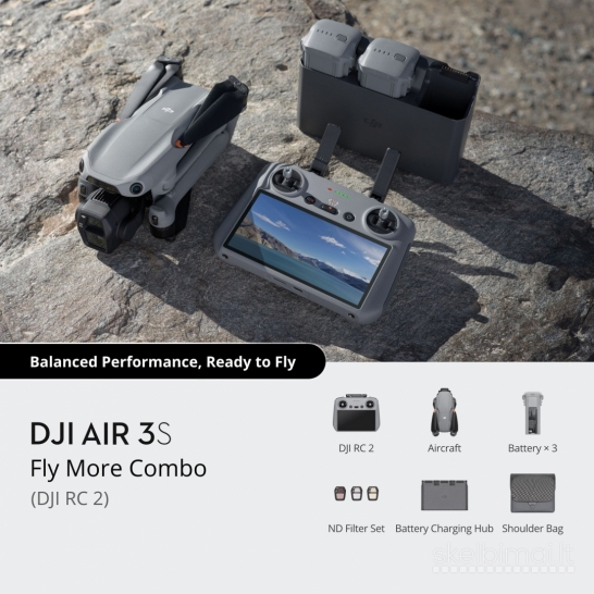 Dji Air 3s Fly More Combo(dji RC 2) Turime vietoje