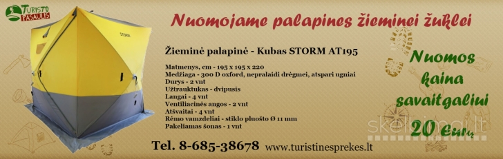 Palapinių nuoma žieminei žvejybai www.turistinesprekes.lt