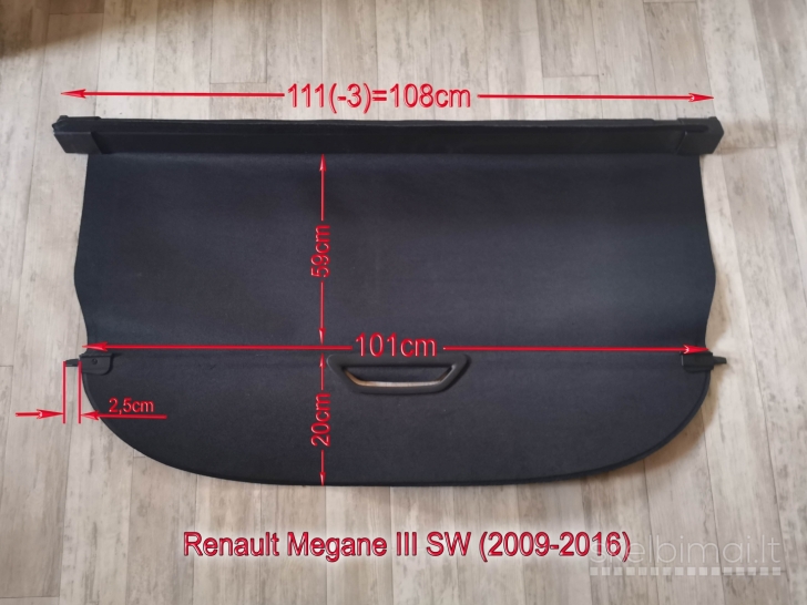 Užuolaida (štorkė) Renault Megane III Universalas (2009-2016m.)