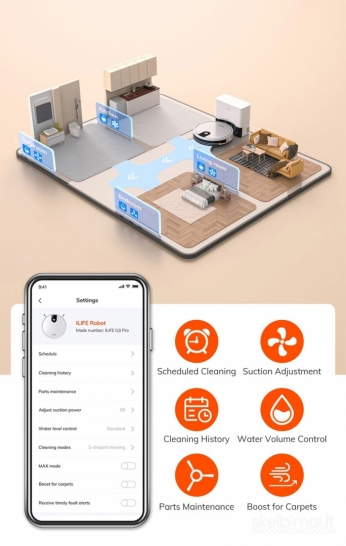 Naujas Ilife G9 Pro Dulkių siurblys robotas su išsivalymo stotele