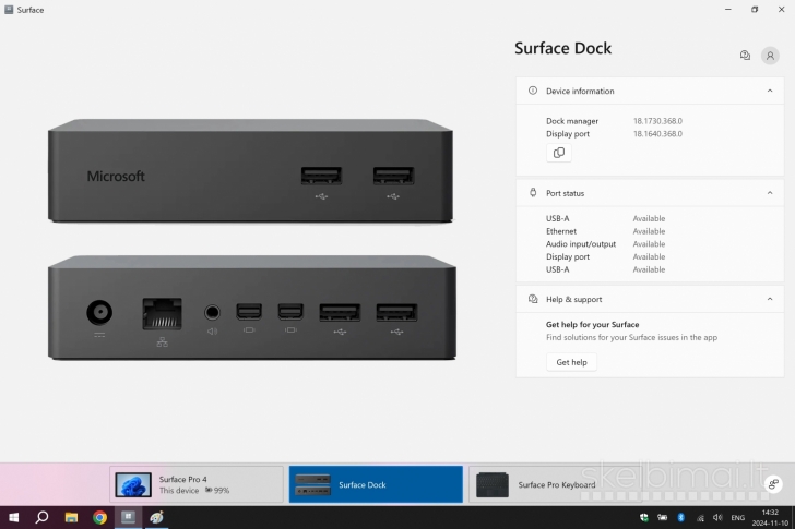 Microsoft Surface Dock 1661 + Surface charger 1749