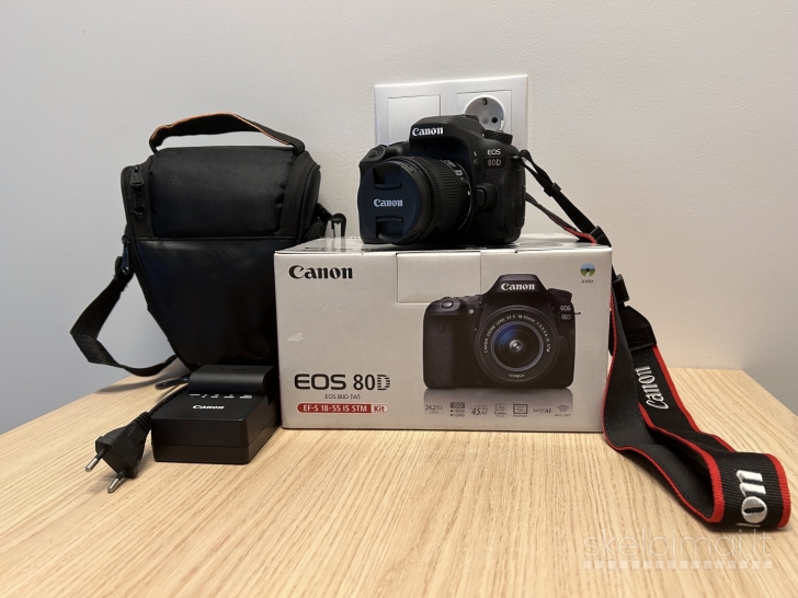 Canon EOS 80D + EF-S 18-55mm IS STM + priedai