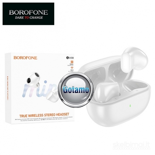 Borofone mini Bluetooth ausinės baltos spalvos WWW.GOTAMO.LT