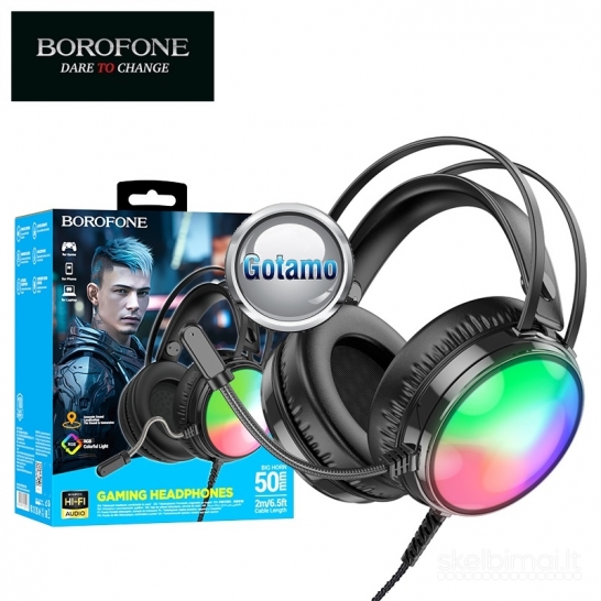 Borofone Gaming 50MM ausinės su mikrofonu skirtos žaidimams