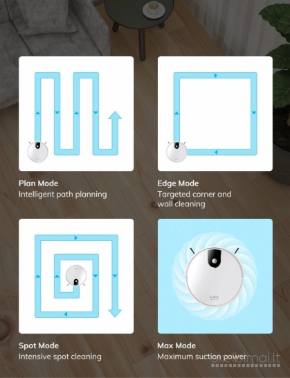 Naujas Ilife G9 Robotas dulkių siurblys su drėgnu valymu