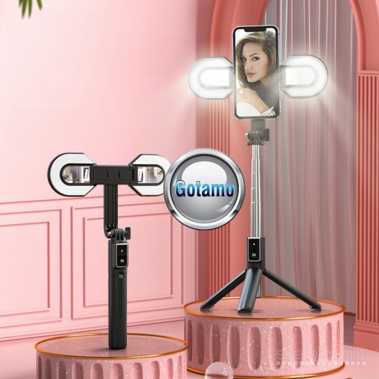 Stand Plus 2 LED trikojis stovas asmenukių (selfie) lazda su apšvietimu 