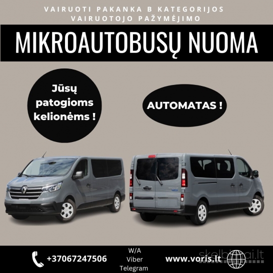 KROVININIŲ-KELEIVINIŲ MIKROAUTOBUSŲ NUOMA +37062387452 