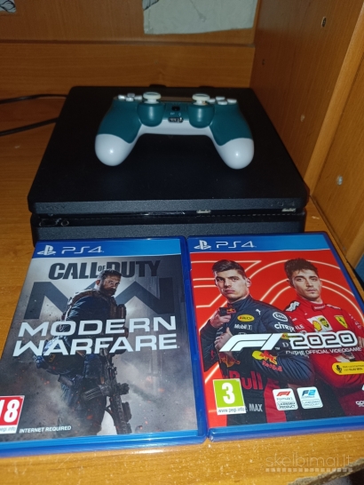 Parduodu ps4 slim 500gb su 1 pultu+ 2 žaidimais 