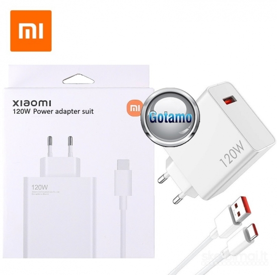 Tinklo kroviklis 120W Xiaomi (hyper įkrova) su Type-C laidu