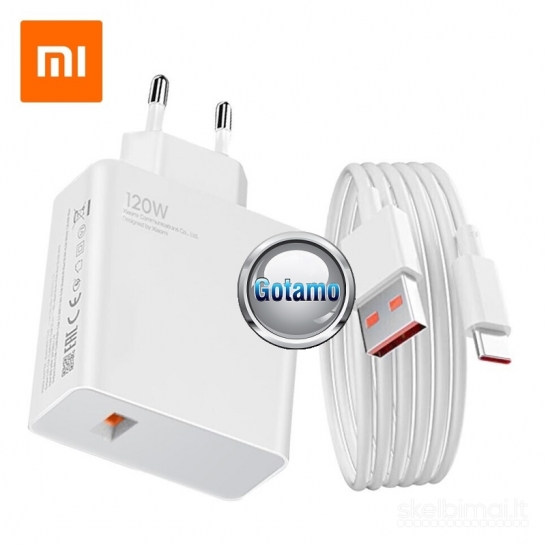 Tinklo kroviklis 120W Xiaomi (hyper įkrova) su Type-C laidu