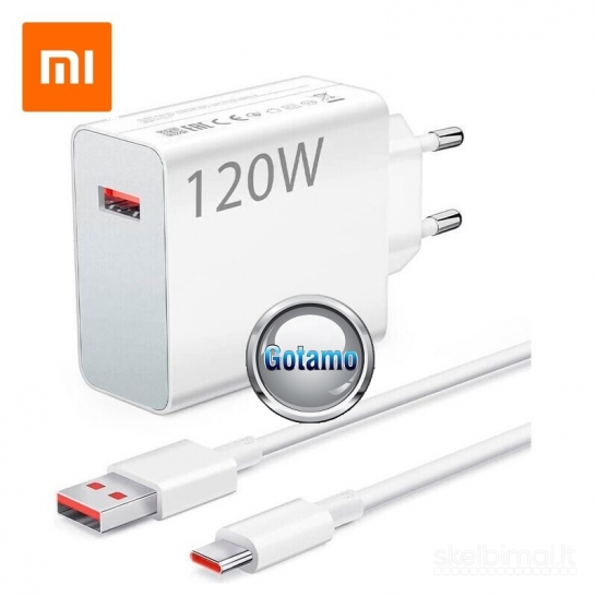 Tinklo kroviklis 120W Xiaomi (hyper įkrova) su Type-C laidu