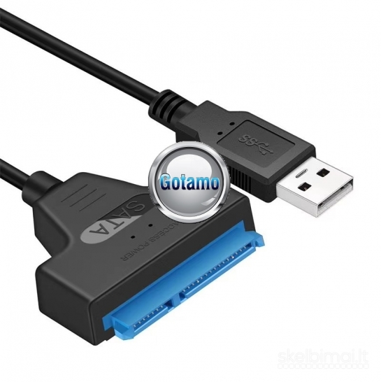 2.5" SATA HDD į USB laidas 33cm duomenų perdavimui ir maitinimui