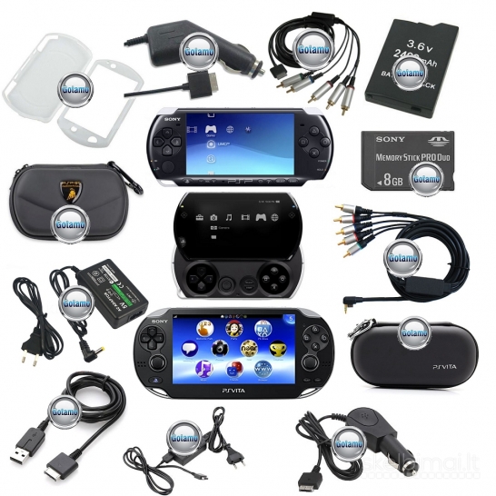 Priedai Sony PlayStation PSP, PSP Go, Ps Vita konsolėms WWW.GOTAMO.LT