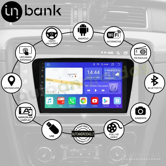 SKODA SUPERB 2 2008-15 Android multimedia navigacija carplay