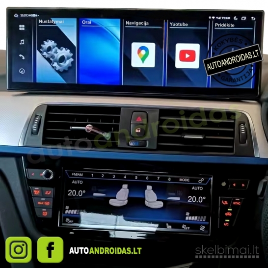 BMW 3 4 GT f3x 2014-20 Android multimedija navigacija 15 colių ekranu