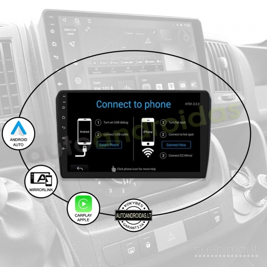 PEUGEOT BOXER CITROEN JUMPER FIAT DUCATO 2005-2023 Android multimedija Carplay