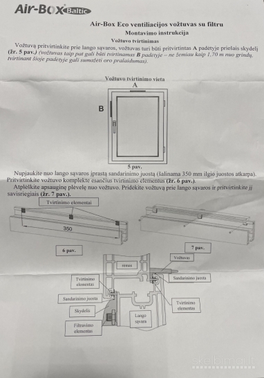 Ventiliacinis langų vožtuvas AIR-BOX eco